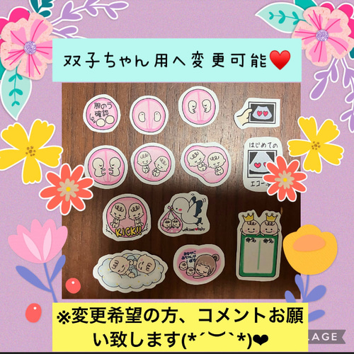 新作♥️①マタニティフレークシールC♥️母子手帳、エコーアルバム 