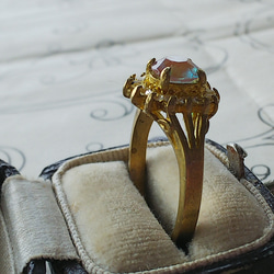 アンティークサフィレット（6.5㎜）クラシカル真鍮指輪（20号） 3枚目の画像