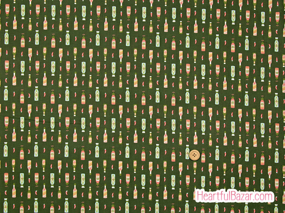 USAコットン(110×50) COTTON+STEEL MINI MARKET ホットソース グリーン 2枚目の画像