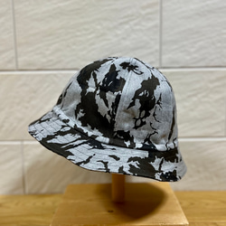 岡山デニム迷彩柄☆12oz☆グレーデニム☆バケットハット☆帽子☆ユニ