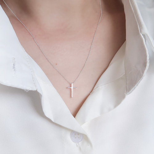 セリーヌ クロスシンボル ネックレス ロジウムフィニッシュ