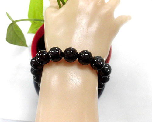 天然石 スギライト10.8～11.2mm玉ブレスレット 内周：約18.5cm