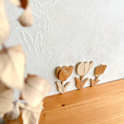 壁にぺたり♪チューリップ【木製】ウォールステッカー /壁飾り　おしゃれ　北欧 4枚目の画像