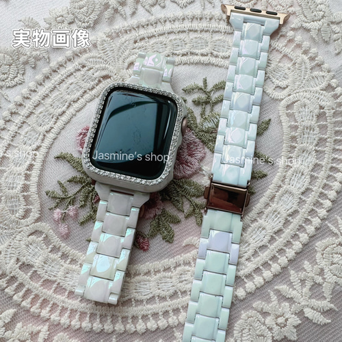 Apple Watch オーロラクリアバンド 樹脂製クリアベルト ホワイト 白