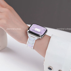 Apple Watch オーロラクリアバンド　樹脂製クリアベルト　ホワイト　白 4枚目の画像