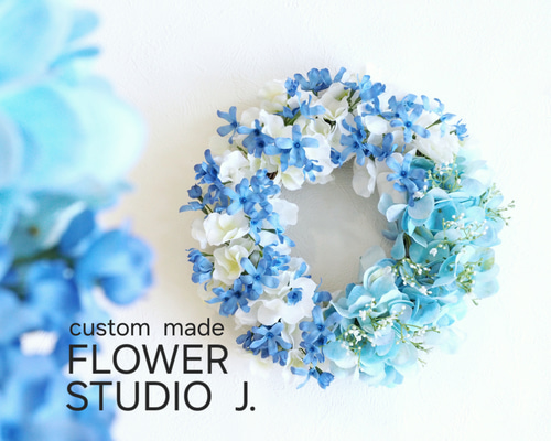 Hydrangea Wreath / Ocean Blue リース FLOWER STUDIO J. 通販