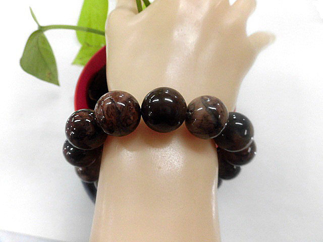 天然石 スギライト15.4～15.8mm玉ブレスレット 内周：約19.5cm　　240101284 21,000円