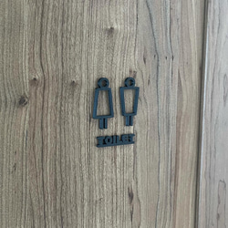 ルームサイン プレート トイレ ステッカータイプ おしゃれ インテリア 新生活 トイレサイン トイレマーク 2枚目の画像