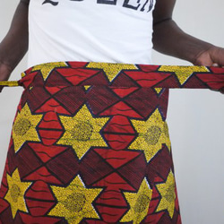 キテンゲ巻きスカート（イエローグリーンリーフ）★ケニアで愛される布「キテンゲ」使用。アフリカンプリント★ 7枚目の画像
