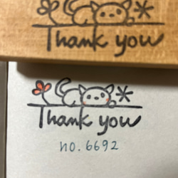 スタンプ　No. 6692 thank you 猫と花 3枚目の画像