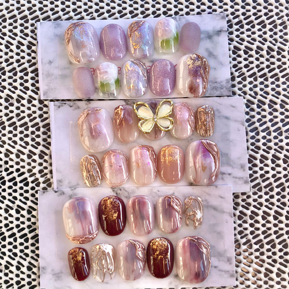 ネイルチップ アウトレット セット D ピンク ブルー マグネット 現品  