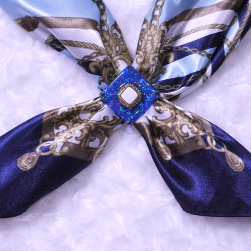 ブルー ＊ スカーフ留め 《 スカーフクリップ 》 その他アクセサリー