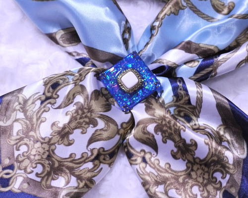 ブルー ＊ スカーフ留め 《 スカーフクリップ 》 その他アクセサリー