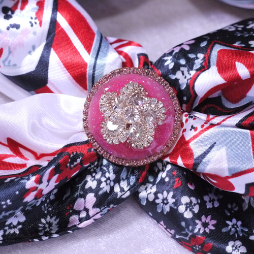 pink ＊ 宝石ボタン ＊ スカーフ留め 《 スカーフクリップ 》 その他
