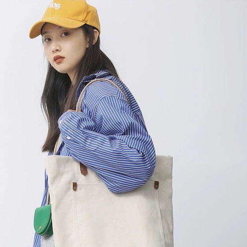 トートバッグ 本革×帆布 マルチトートバッグ ミドル ファスナー