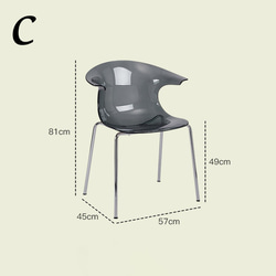 つやつや クリア 透明 ダイニング 椅子 シンプル モダン アクリル 北欧 キャスターなし おしゃれ ch-1014 8枚目の画像