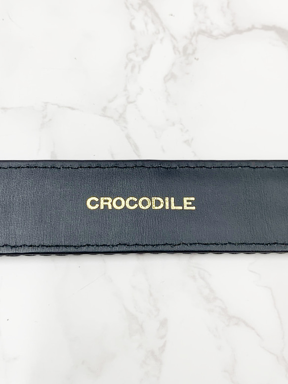 日本製　クロコダイル　３５㎜巾　上質　三つ編みメッシュ縫い込み Lサイズ　ベルト　メッシュ編み込みバックル 画像参照