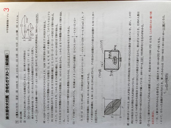 東京都市大学付属中学校　2025年新合格への算数と分析理科プリント 3枚目の画像