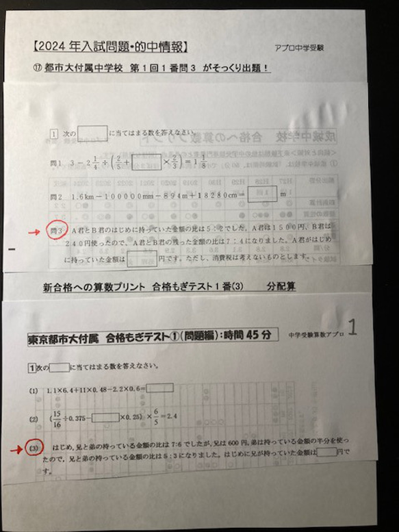 東京都市大学付属中学校　2025年新合格への算数と分析理科プリント 4枚目の画像