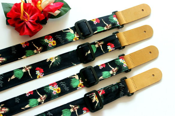 新作】ウクレレストラップとハイビスカスのセット Ukuhappy
