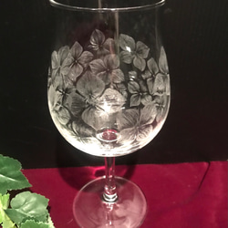 紫陽花のグラス〜手彫りガラス〜 2枚目の画像