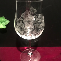 紫陽花のグラス〜手彫りガラス〜 1枚目の画像