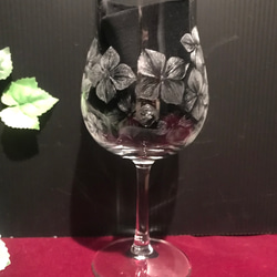 紫陽花のグラス〜手彫りガラス〜 8枚目の画像