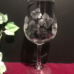 紫陽花のグラス〜手彫りガラス〜 7枚目の画像