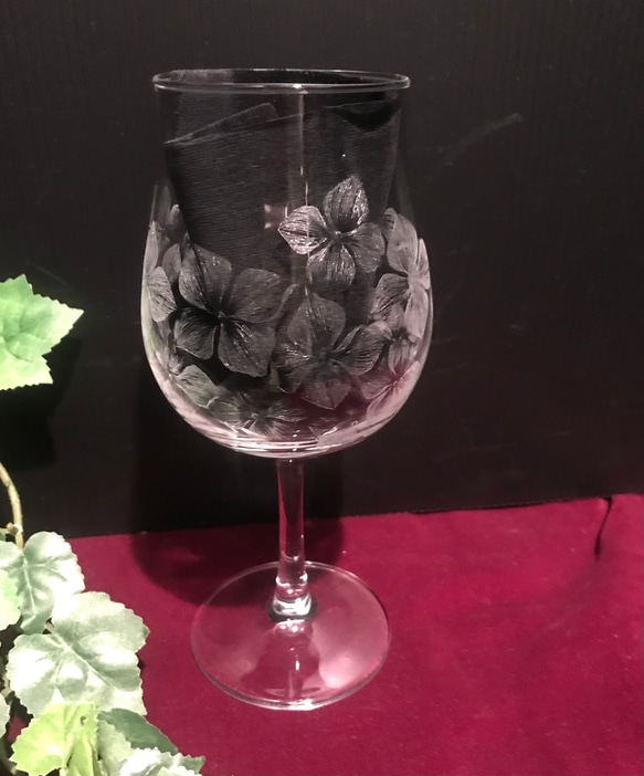 紫陽花のグラス〜手彫りガラス〜 13枚目の画像