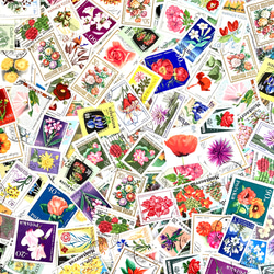 ＊。海外の美しい花と植物の切手 .。＊ 15枚アソートセット（レジン封入素材、コラージュやラッピング等にも） 1枚目の画像