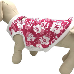 超小型犬 犬服 接触 冷感 抗菌 アロハ柄  ピンク タンクトップ ペット服 夏 チワワ  トイプードル 豆柴 小型犬 11枚目の画像