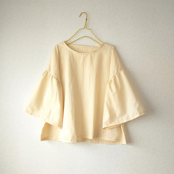 Spring cottonフリル袖ブラウス ✨選べる34色✨ ナチュラル   made in japan 1枚目の画像