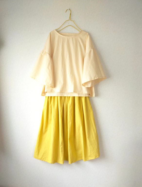 Spring cottonフリル袖ブラウス ✨選べる34色✨ ナチュラル   made in japan 10枚目の画像