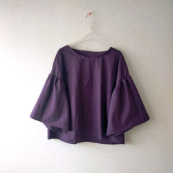 Spring cottonフリル袖ブラウス ✨選べる34色✨ ナチュラル   made in japan 3枚目の画像