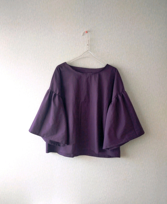 Spring cottonフリル袖ブラウス ✨選べる34色✨ ナチュラル   made in japan 3枚目の画像