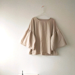 Spring cottonフリル袖ブラウス ✨選べる34色✨ ナチュラル   made in japan 4枚目の画像