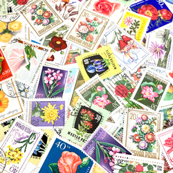 ＊。海外の美しい花と植物の切手 .。＊ 15枚アソートセット（レジン封入素材、コラージュやラッピング等にも）2 5枚目の画像