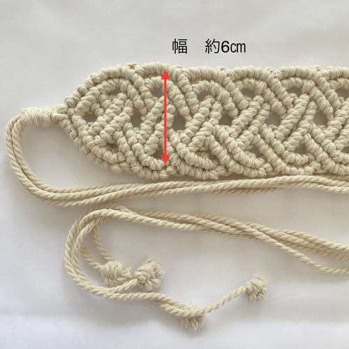 マクラメ編み太ベルト（オフホワイト） その他ファッション雑貨 Blue