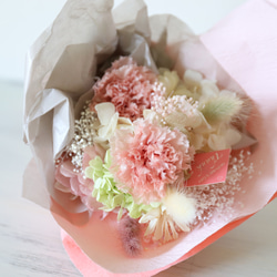 【母の日ギフト】プリザーブドカーネーションのミニブーケ(ピンク・レッド) 韓国ラッピング・韓国ブーケ　#1151 9枚目の画像