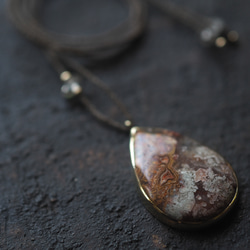 crazy lace agate brass necklace (yoka) 6枚目の画像