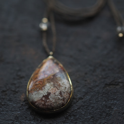 crazy lace agate brass necklace (yoka) 7枚目の画像