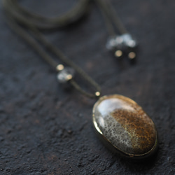 fossil coral brass necklace (yaka) 8枚目の画像