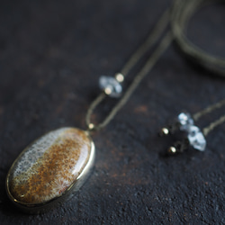 fossil coral brass necklace (yaka) 7枚目の画像