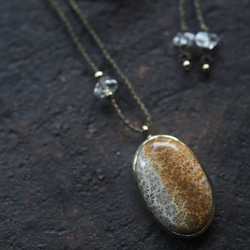 fossil coral brass necklace (yaka) 4枚目の画像