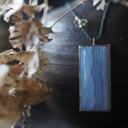 blue lace agate brass necklace (sesenagi) 5枚目の画像