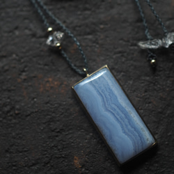 blue lace agate brass necklace (sesenagi) 2枚目の画像
