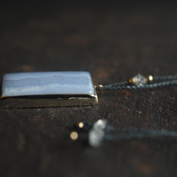 blue lace agate brass necklace (sesenagi) 10枚目の画像