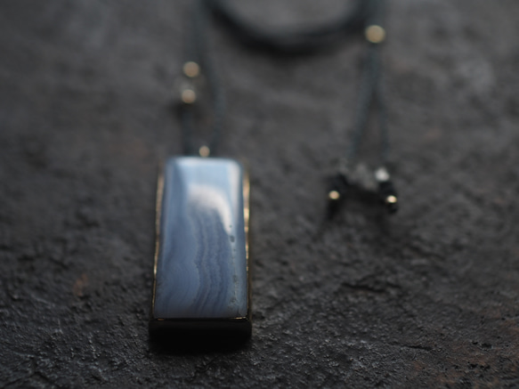 blue lace agate brass necklace (sesenagi) 7枚目の画像