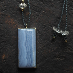 blue lace agate brass necklace (sesenagi) 3枚目の画像