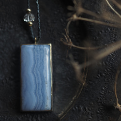 blue lace agate brass necklace (sesenagi) 1枚目の画像